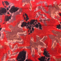 Pashmina Silk Feel Fabric with Handblocked Prints | Natural Fruit-Dyed Handblock Fabric for Sewing, Crafts & DIY - Black Leaves