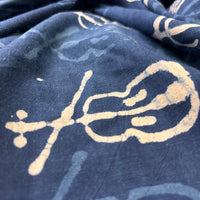 Dabu Indigo Handblock Cotton Print - Guitar Pattern Print