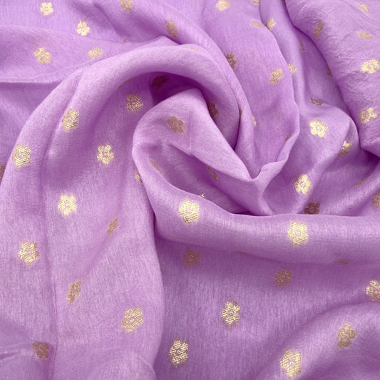 Mauve & Gold Woven Dola Jacquard Fabric By the Yard