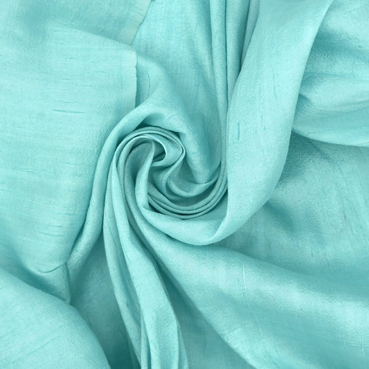 100 GSM Raw Silk Fabric – Turquoise, 100% Silk By the Yard