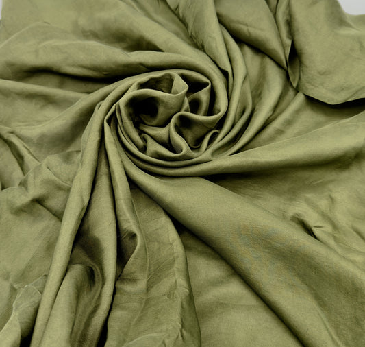 Dark Olive Green Habotai Silk (40 GSM)