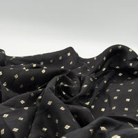 Black Woven Floral Dola Jacquard Fabric