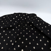 Black Woven Floral Dola Jacquard Fabric
