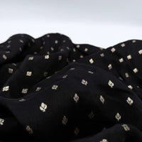 Black Woven Floral Dola Jacquard Fabric
