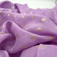 Mauve & Gold Woven Dola Jacquard Fabric By the Yard