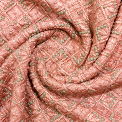 Lucknowi Fabric Intricate Embroidery Fabric - 20 Meters