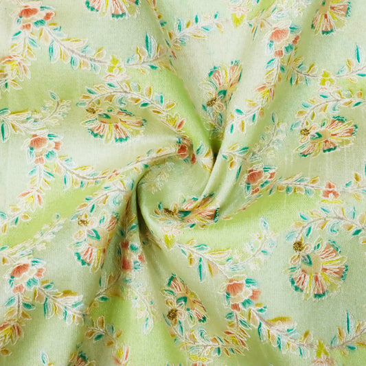 Light Green floral Embroidery - 20 Meters