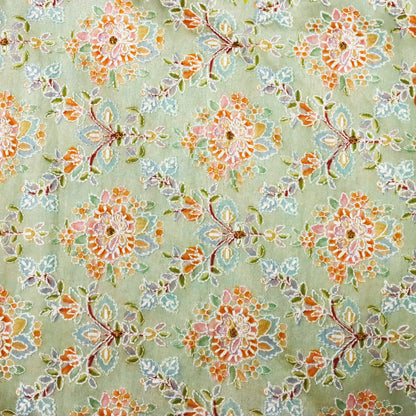 Light green Floral Embroidery - 20 Meters
