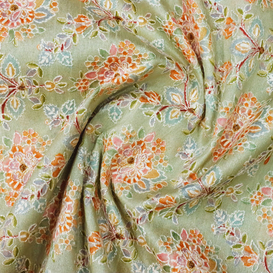 Light green Floral Embroidery - 20 Meters