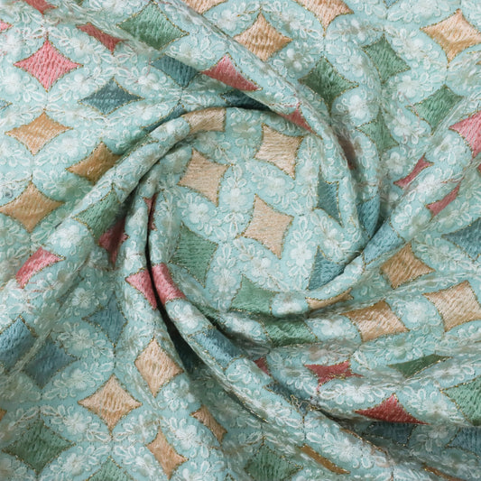 Geometric Multicolor Embroidery - 20 Meters