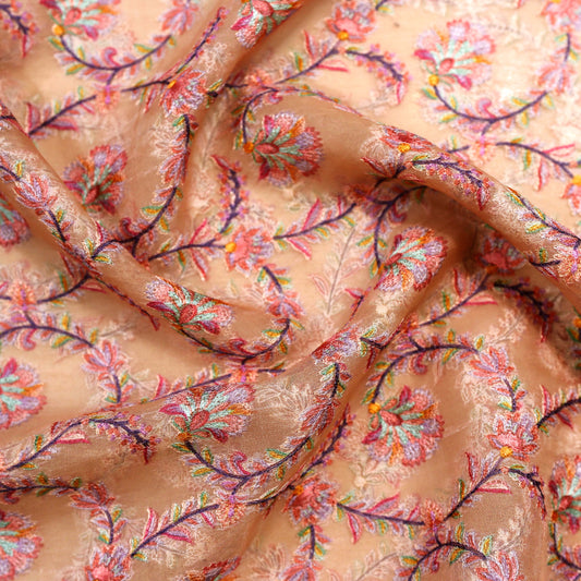 Swirl Design Print + Embroidery on 100% Pure Organza – 44" x 10y Rolls