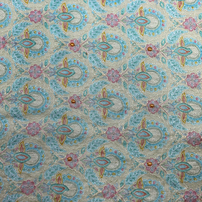 Detailed Floral Print + Embroidery Fabric – 44" x 10y Rolls | 2 Colors