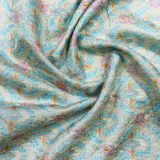 Detailed Floral Print + Embroidery Fabric – 44" x 10y Rolls | 2 Colors