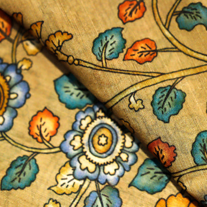 Magnificent Floral Print on 100% Silk Tussah