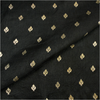 Black Woven Floral Dola Jacquard Fabric