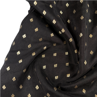 Black Woven Floral Dola Jacquard Fabric