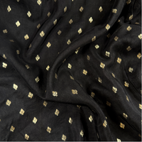 Black Woven Floral Dola Jacquard Fabric