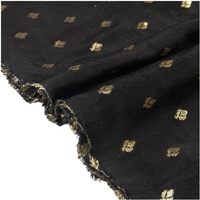 Black Woven Floral Dola Jacquard Fabric