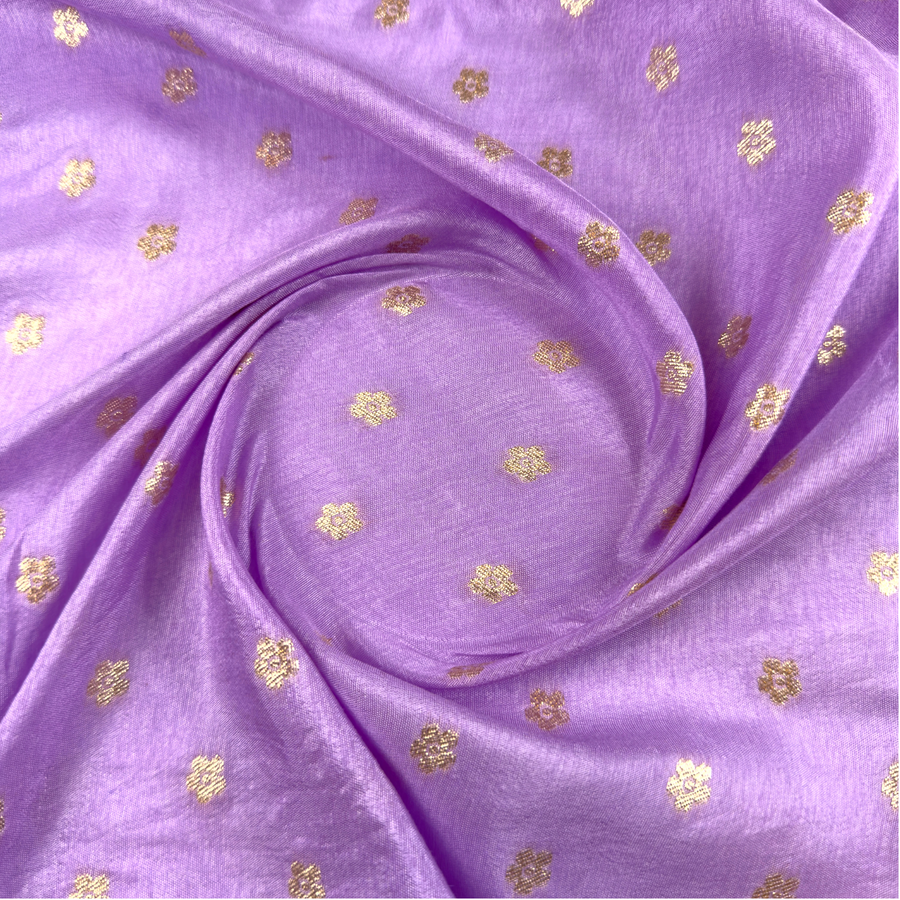 Mauve & Gold Woven Dola Jacquard Fabric By the Yard