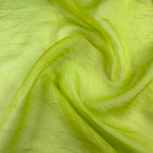 Green Tea Cotton 100% Silk Fabric, Sheer & Lightweight