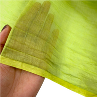 Green Tea Cotton 100% Silk Fabric, Sheer & Lightweight