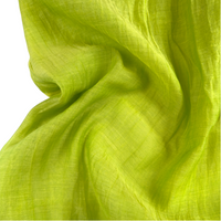 Green Tea Cotton 100% Silk Fabric, Sheer & Lightweight