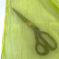 Green Tea Cotton 100% Silk Fabric, Sheer & Lightweight