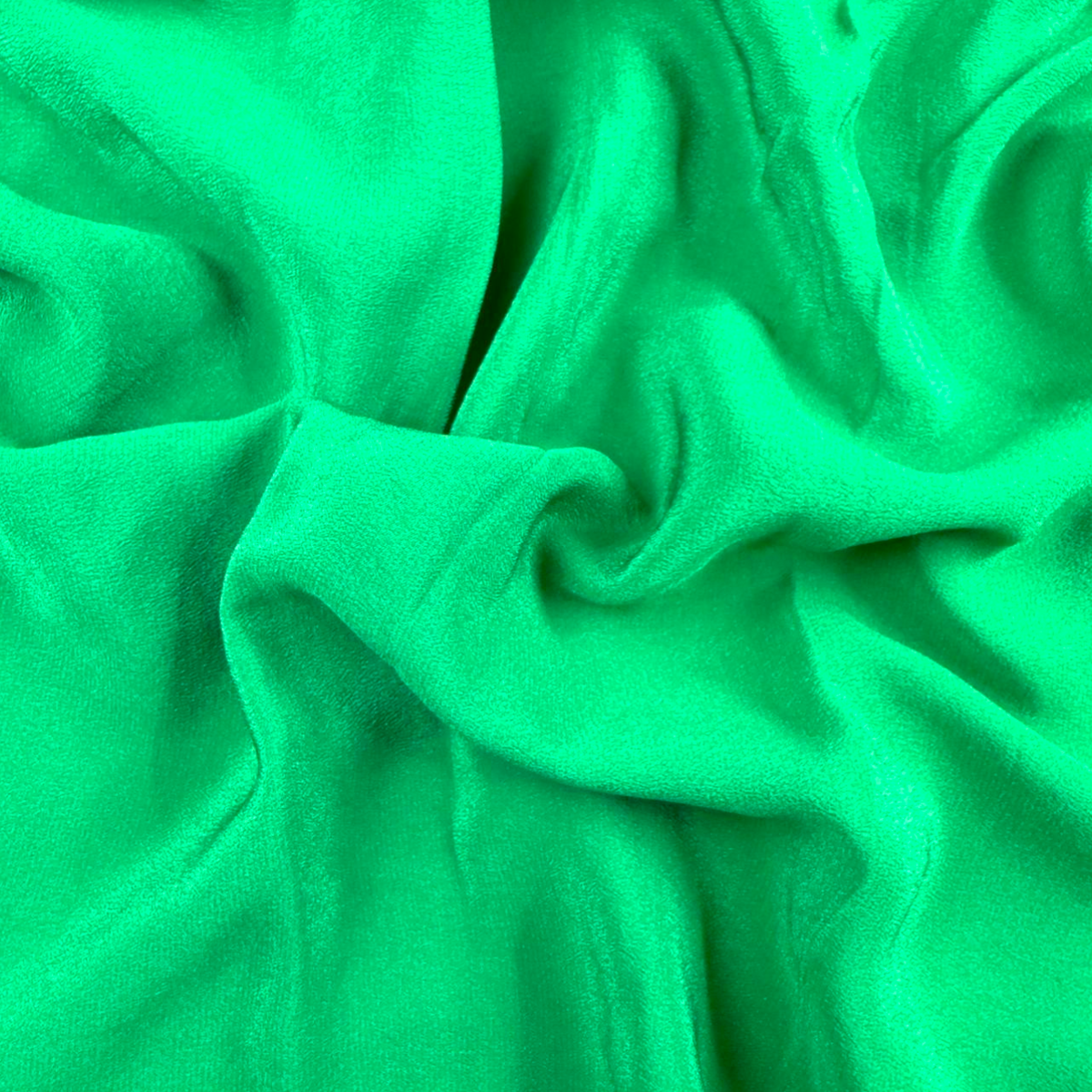 100% Silk Crepe Fabric by the Yard | Jungle Green, 60 GSM | Fabriculture