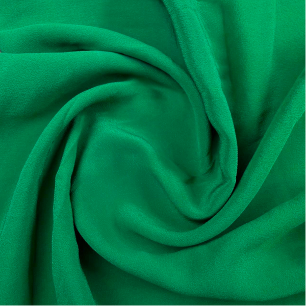 100% Silk Crepe – Jungle Green, 60gsm By the Yard