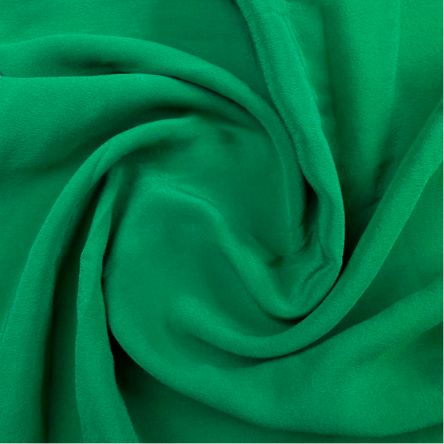 100% Silk Crepe – Jungle Green, 60gsm By the Yard