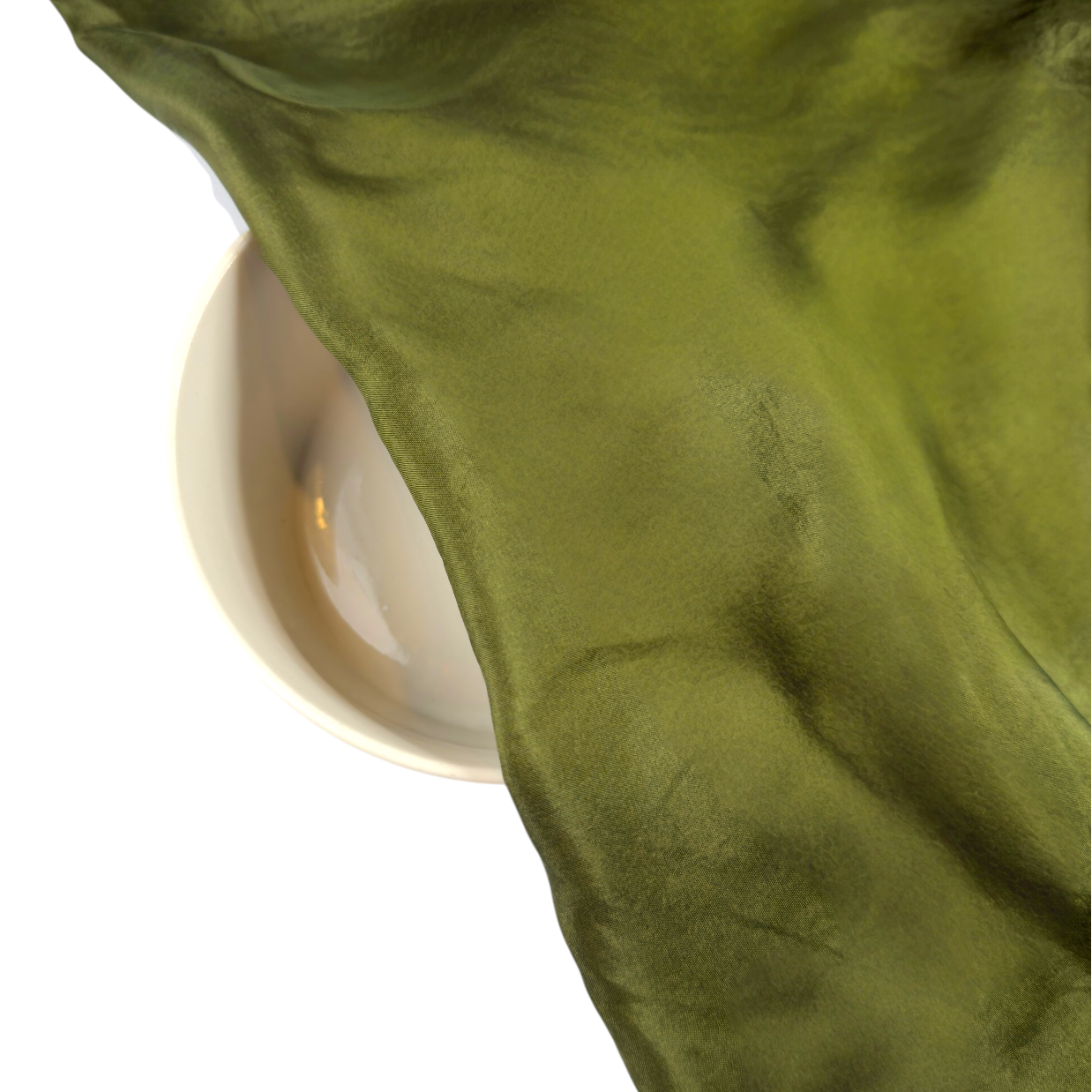 Dark Olive Green Habotai Silk Fabric by the Yard | 40 GSM | Fabriculture