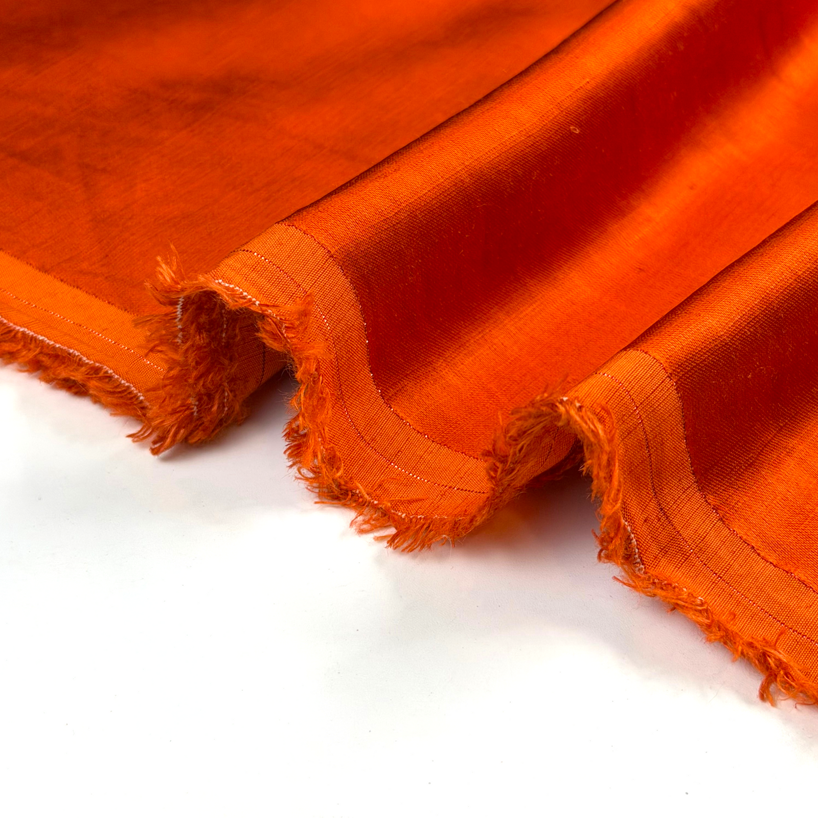 Ontario Blend Fabric – 60 GSM Linen & Cupro Blend | Pumpkin Orange, 44" Wide