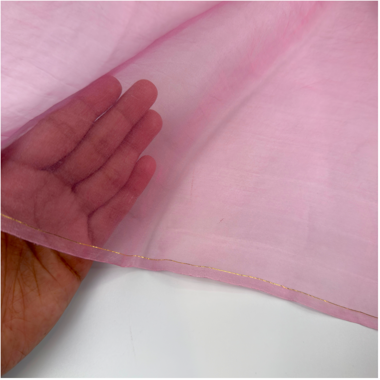 Pink Silk Organza Fabric by the Yard | 100% Silk, Sheer & Lightweight | Fabriculture