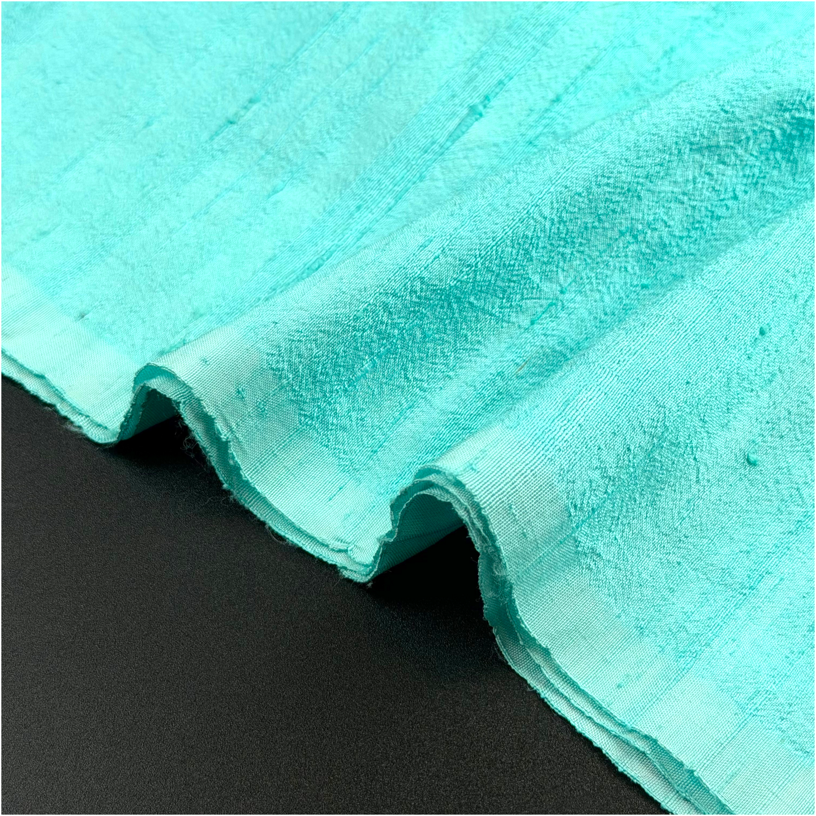 Turquoise Raw Silk Fabric by the Yard | 100 GSM 100% Silk | Fabriculture