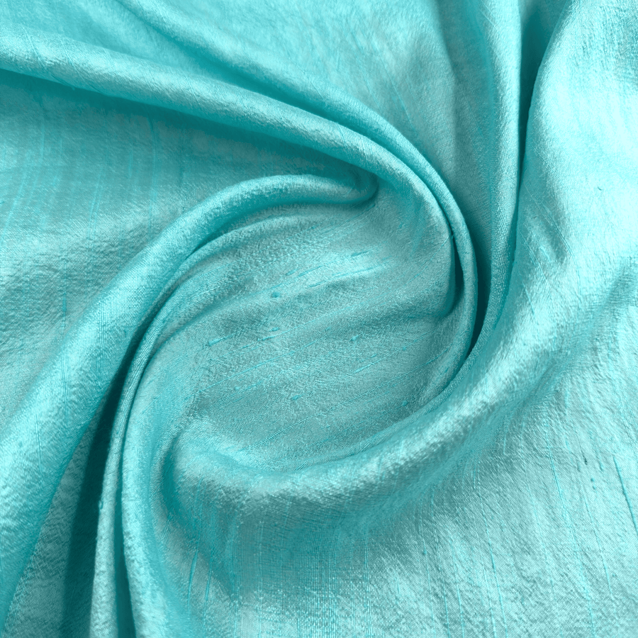 100 GSM Raw Silk Fabric – Turquoise, 100% Silk By the Yard