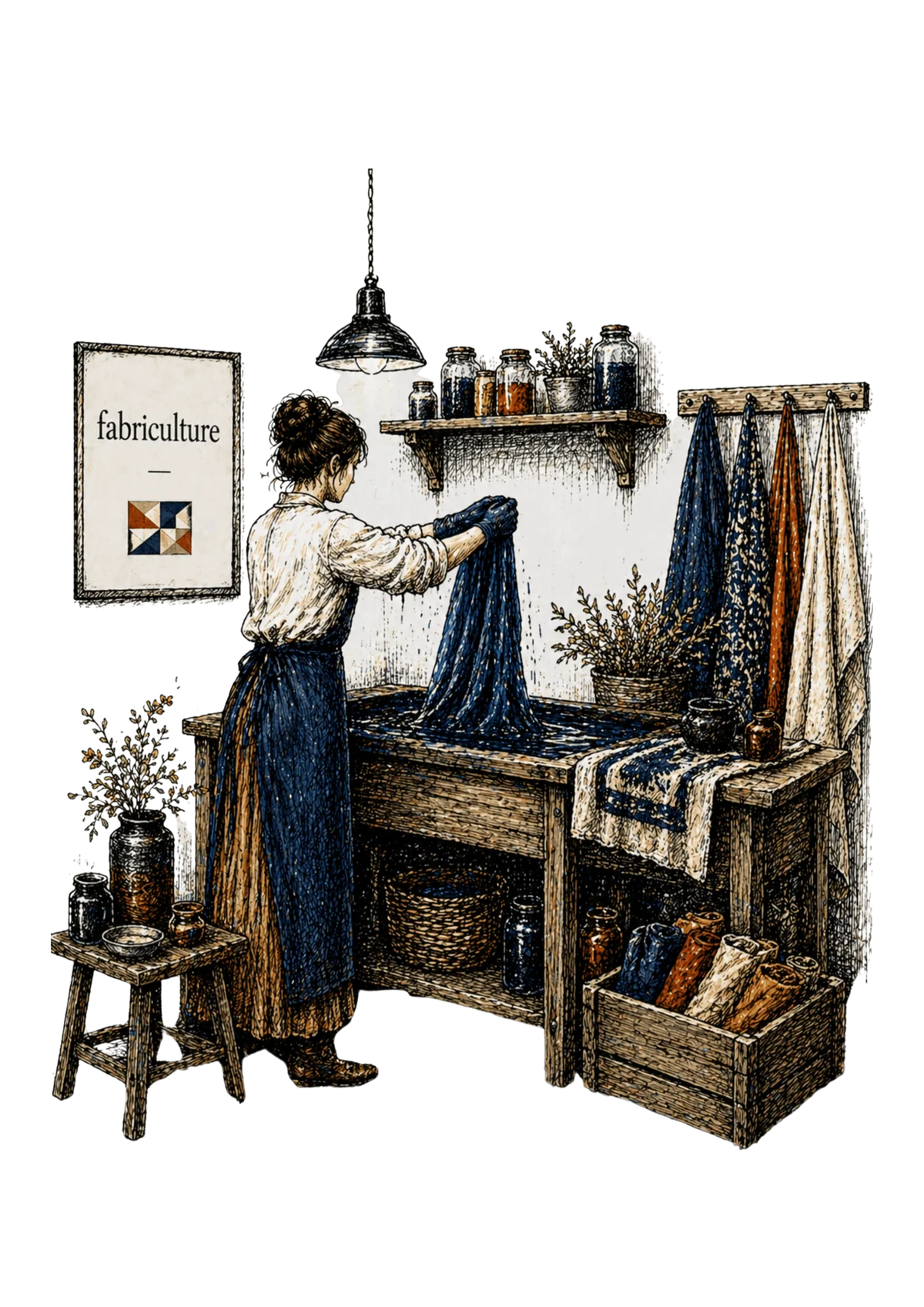 Women weaving on traditional handloom